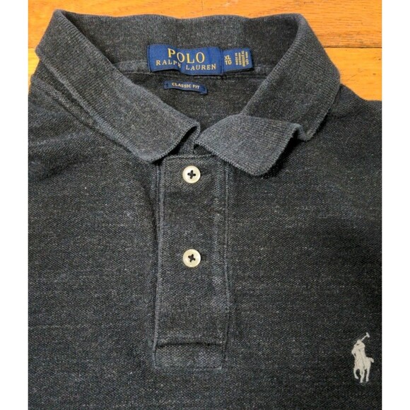 Polo Ralph Lauren Men's Shirt Dark Gray Silver Pony Classic Fit Preppy Size XL - Picture 4 of 7